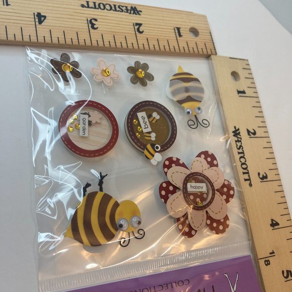 Scrapbook Embellishments Stickers Googly Eye Bees Flowers Paper Crafts Cards - Picture 12 of 13